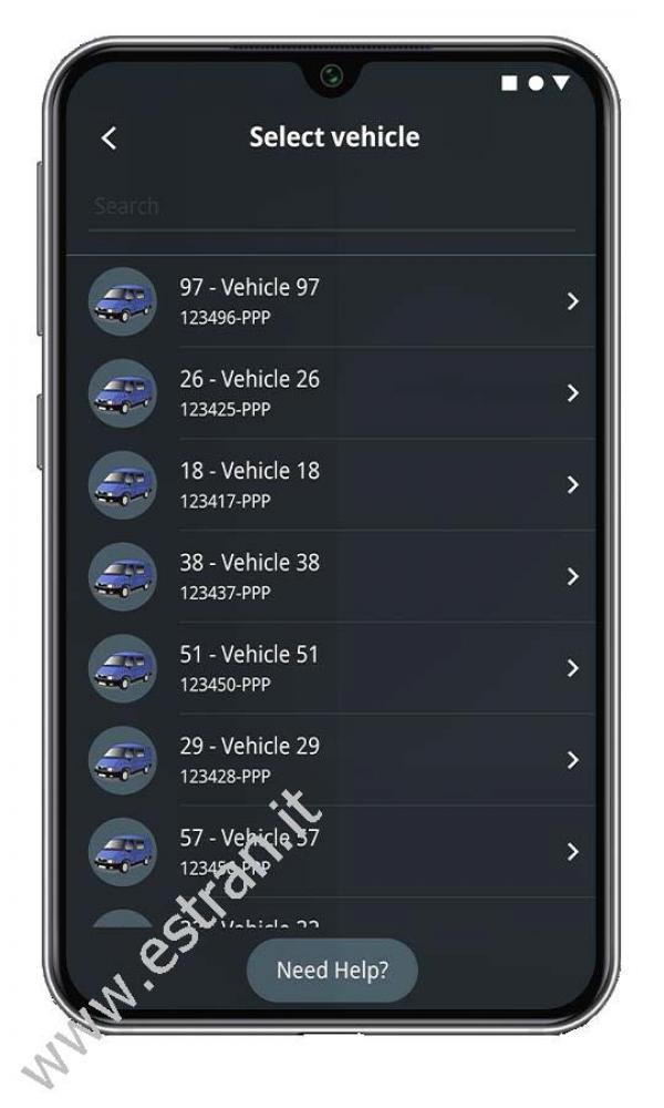 Vehicle Check - Selezione veicolo
